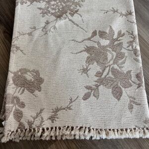 Studio McGee Cream and Tan Floral Woven Throw Blanket